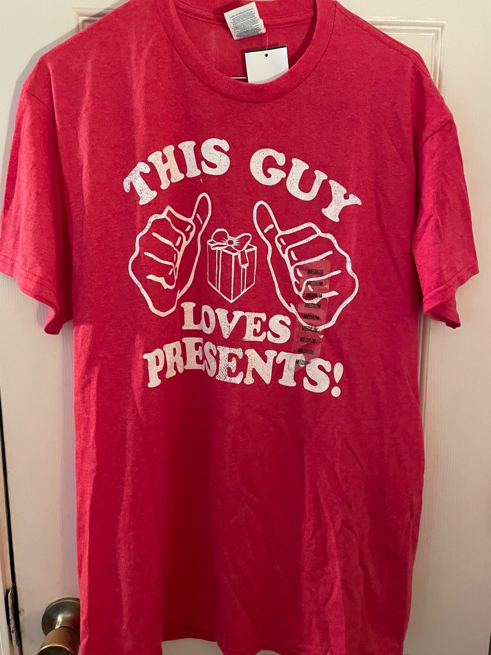 Men’s Christmas Graphic Tee - "This Guy Loves Presents!" NWT Large
